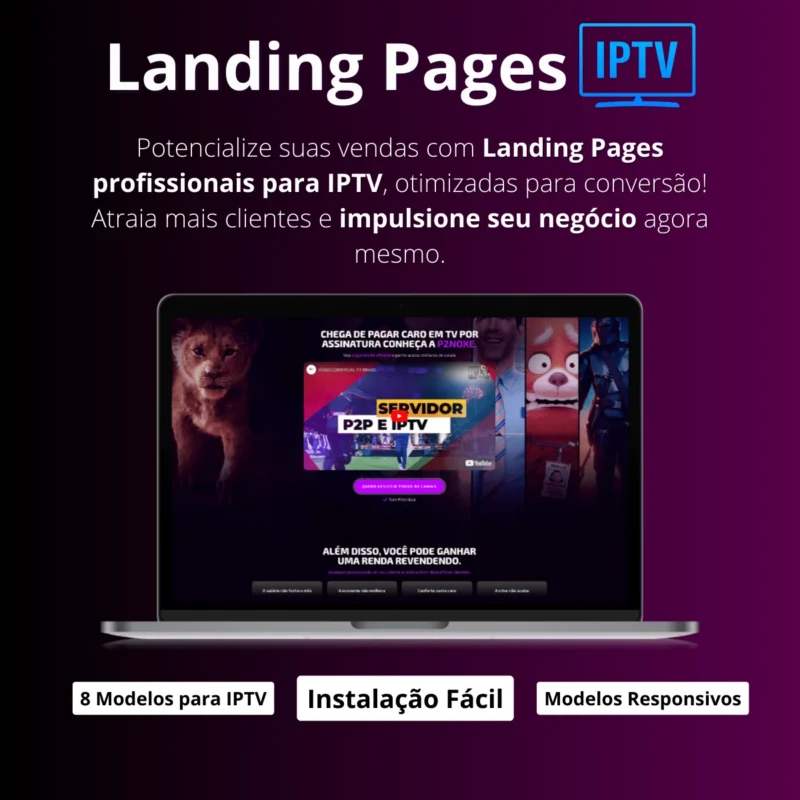 landing pages para sites de iptv + elementor 2024