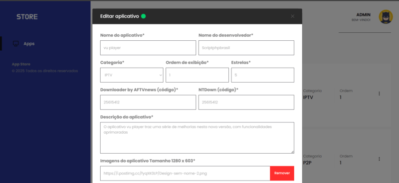 SCRIPT LOJA DE APLICATIVO COM PAINEL ADMIN 2025 - Imagem 2