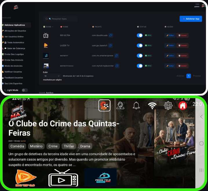 LAUNCHER TVBOX COM PAINEL GERENCIAMENTO + APK