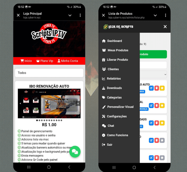 🛍️ SCRIPT LOJINHA DE SCRIPTS ONLINE – PAINEL COMPLETO E AUTOMÁTICO