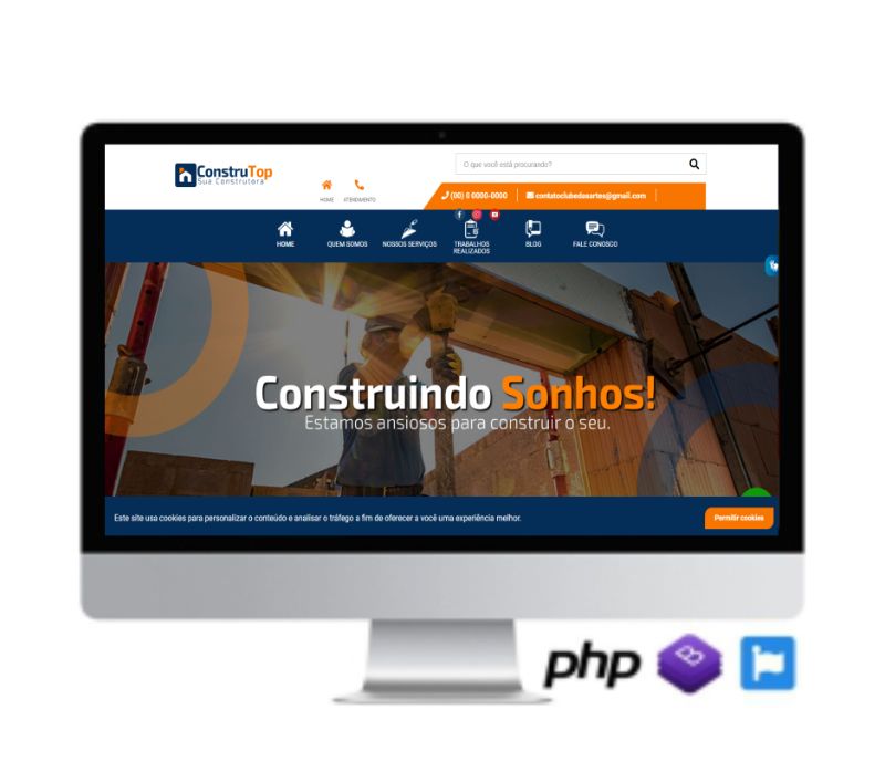 SCRIPT SITE INSTITUCIONAL EM PHP TEMA CONSTRUÇÃO - COD-8006