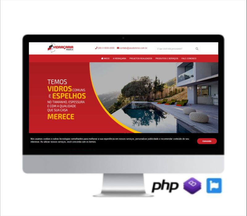 SCRIPT SITE PRONTO INSTITUCIONAL EM PHP TEMA VIDRAÇARIA COD-8028